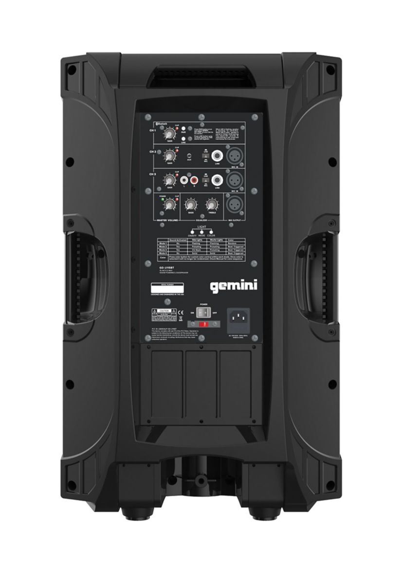 15-Inch 1,000-Watt Class D Bluetooth Portable Party System