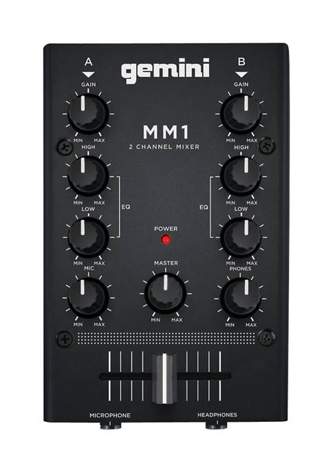 Gemini 2 Channel Analog Mini DJ Audio Mixer