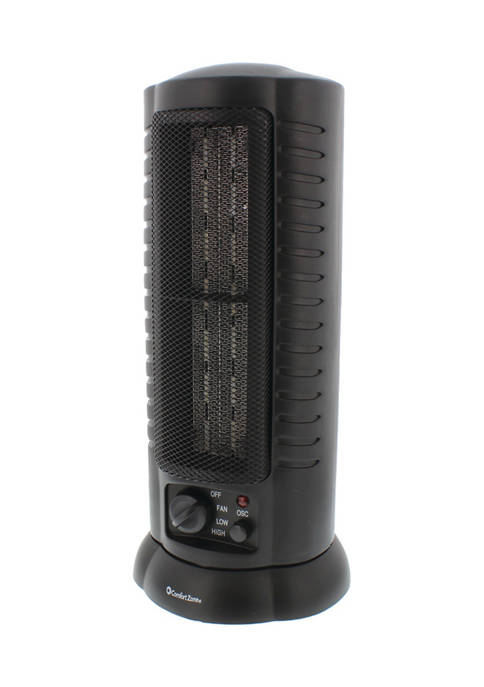 Comfort Zone Oscillating Ceramic Tower Heater/Fan