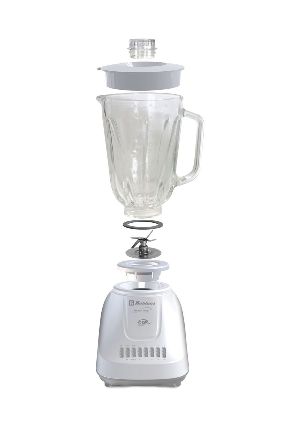 1.5-Liter Kitchen Magic Collection 10 Speed and 2 Pulses Glass Jar Blender