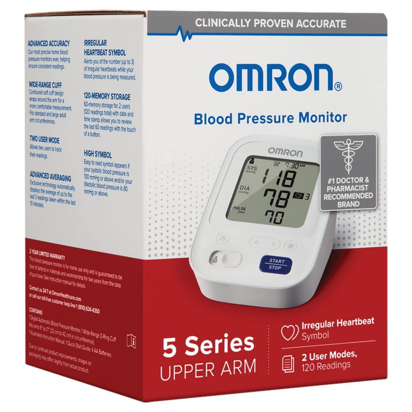 5 Series Digital Upper Arm Blood Pressure Monitor with D-Ring Cuff