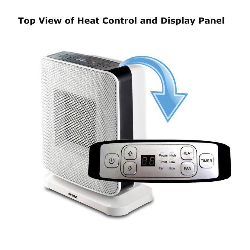 1,500-Watt-Max Portable Oscillating Ceramic Heater with Electronic Digital Thermostat