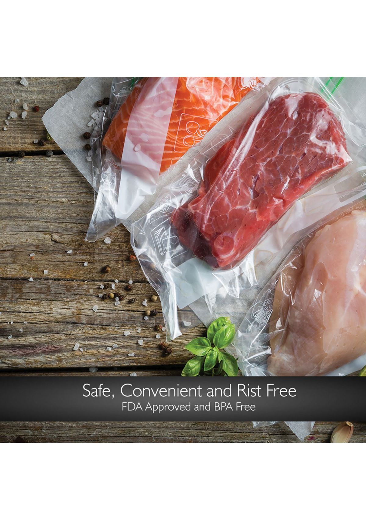 Universal 8-Inch Vacuum Sealer Bags (100 Feet)