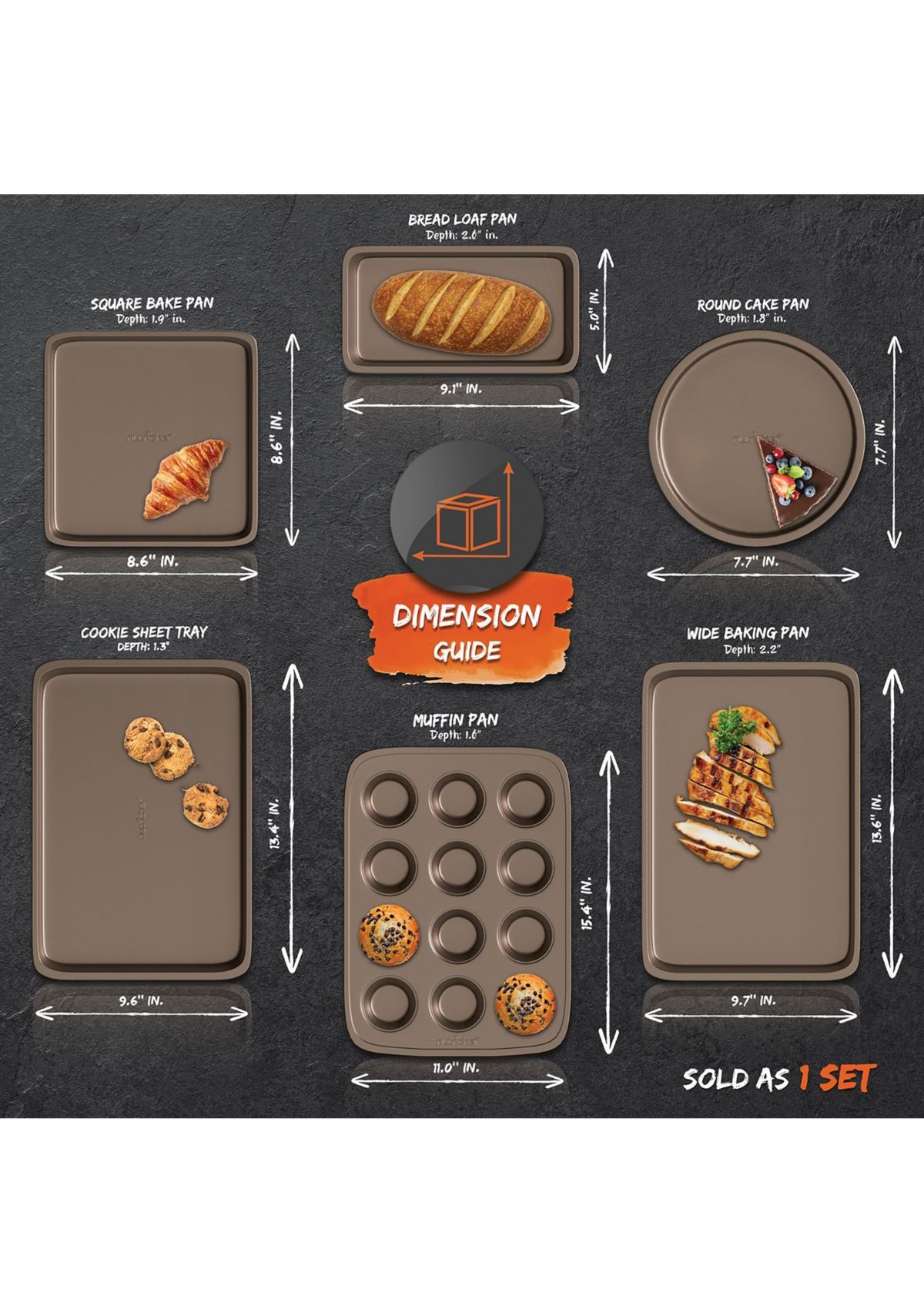 6-Piece Nonstick Kitchen Bakeware Set