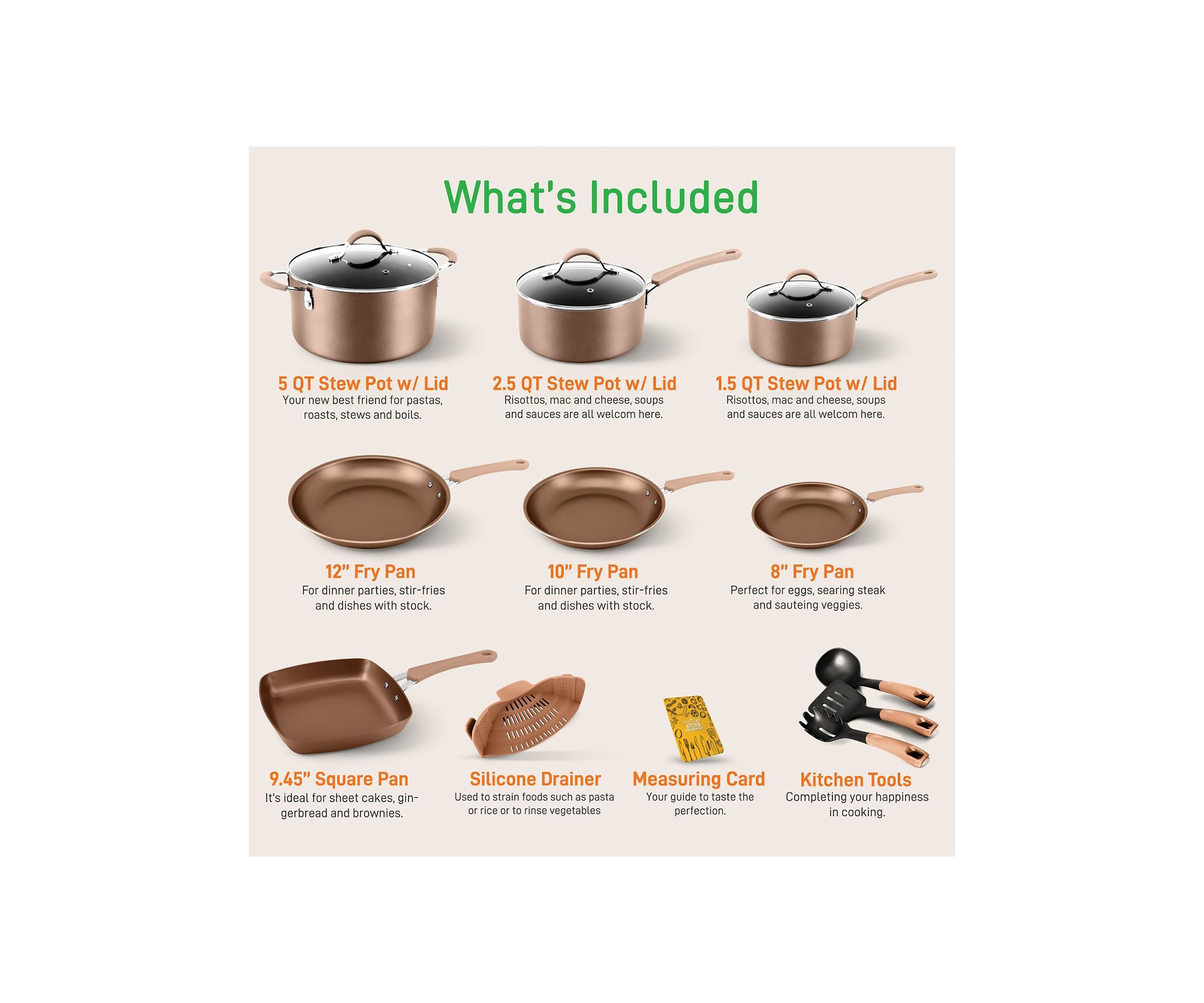 14-Piece Kitchenware Pots and Pans Set
