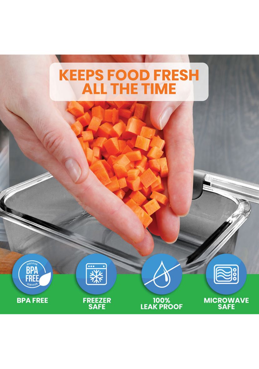 24-Piece Stackable Borosilicate Glass Food Storage Containers Set (Gray)