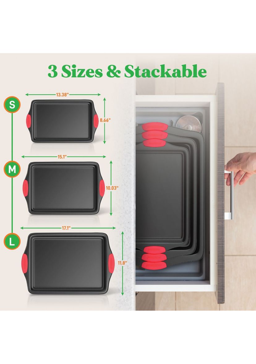 3-Piece Steel Non-Stick Bakeware Set