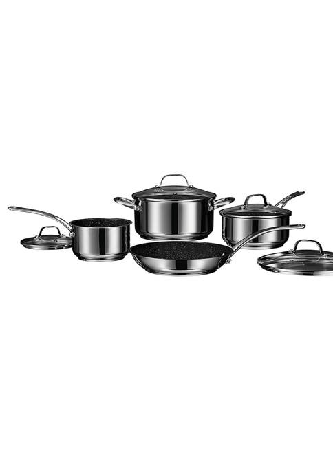 Stainless Steel Non-Stick 8-Piece Cookware Set with Stainless Steel Handles