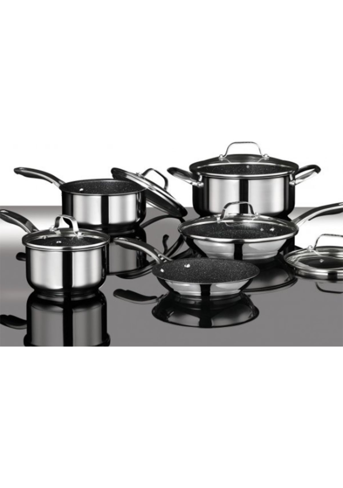 Starfrit Stainless Steel Non Stick 10 Piece Cookware Set with Stainless ...