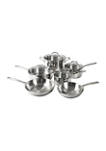 10-Piece Tri-Ply Stainless Steel Pots and Pans Set