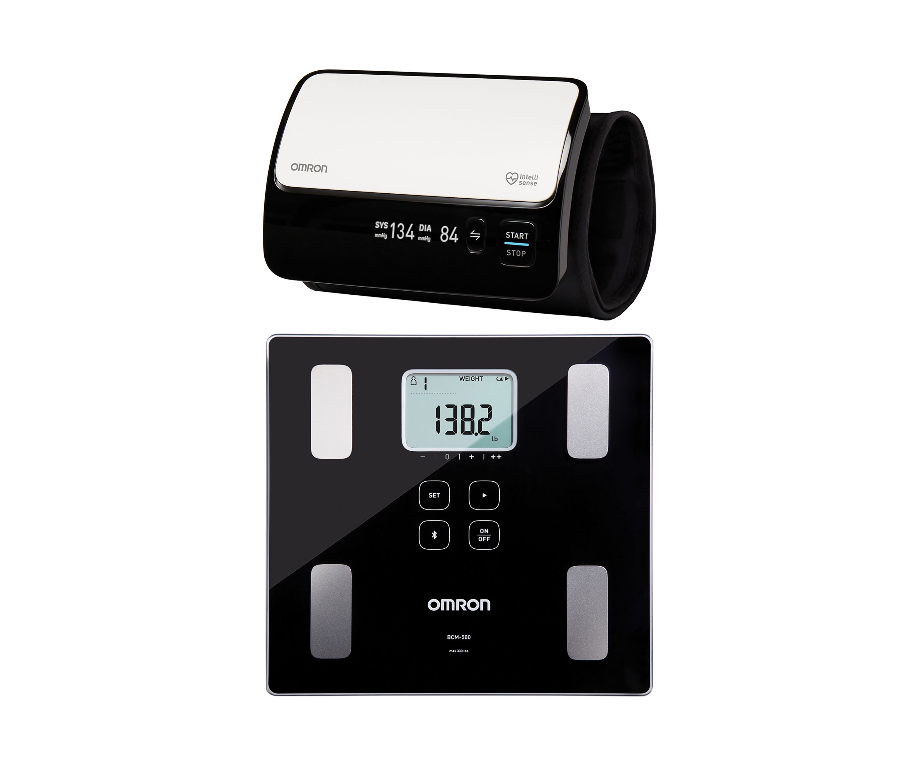 Wireless Upper Arm Blood Pressure Monitor & Body Comp/Scale Bluth Connect