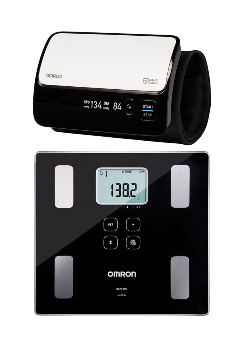 Wireless Upper Arm Blood Pressure Monitor & Body Comp/Scale Bluth Connect