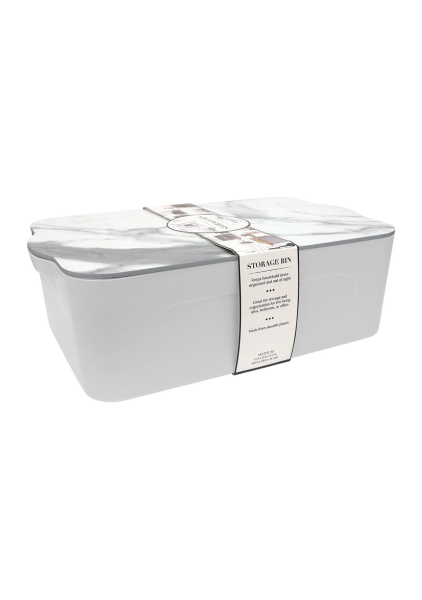 Medium Storage Bin with Marble Lid 