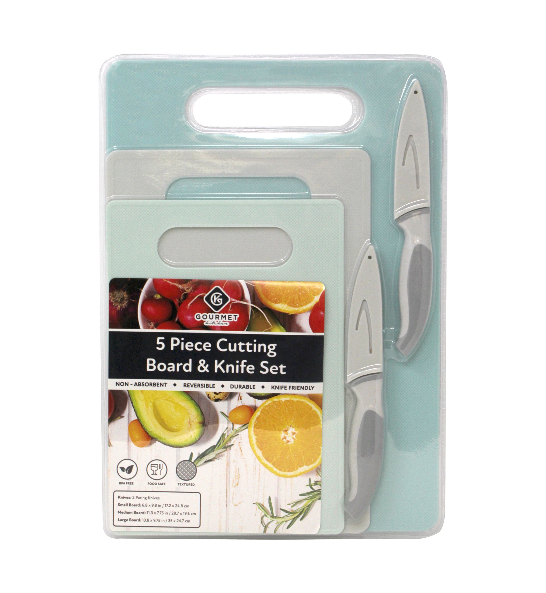 5 Piece Cutting Board and Knife Set