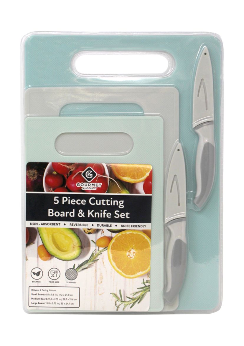 5 Piece Cutting Board and Knife Set