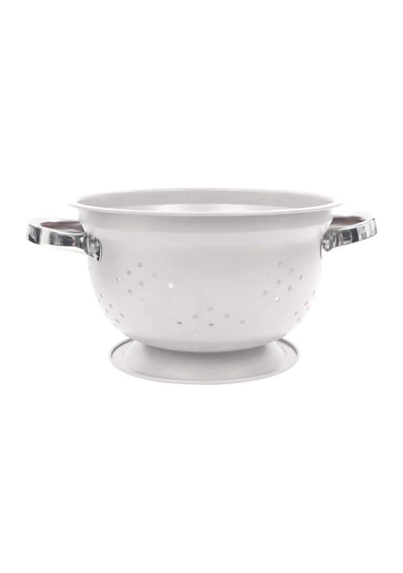 WHITE- 5QT POWDER COATED STEEL COLANDER:No Size:WHITE