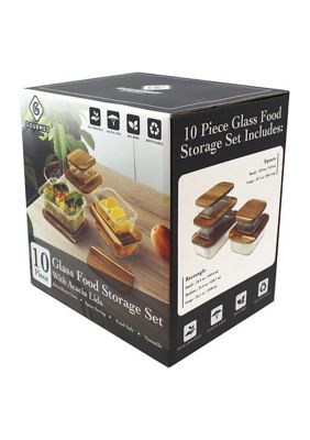 Gourmet Kitchen 10 Piece Glass Food Storage Set