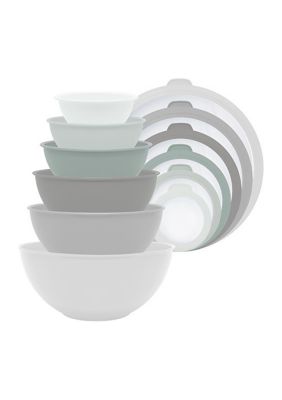 Home Gourmet 12-Piece Polypropylene Nesting Mixing Bowl Set with