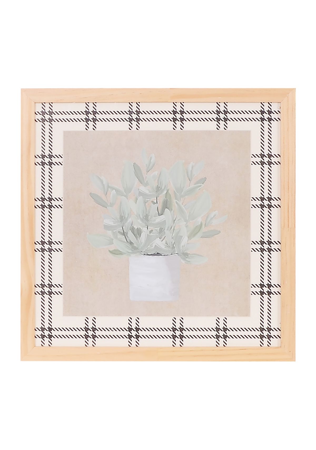 Plaid Matte Succulent Wall Art