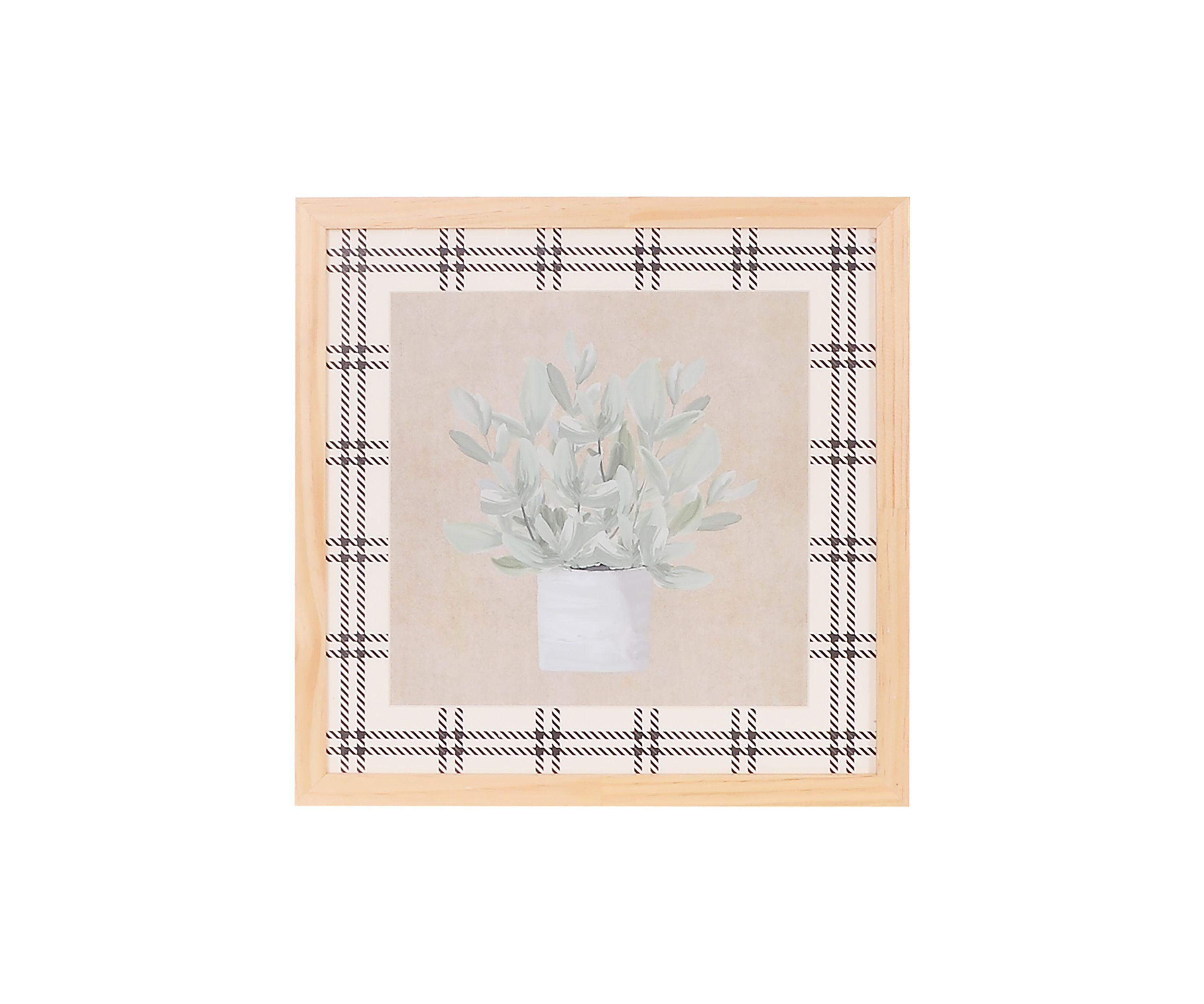 Plaid Matte Succulent Wall Art