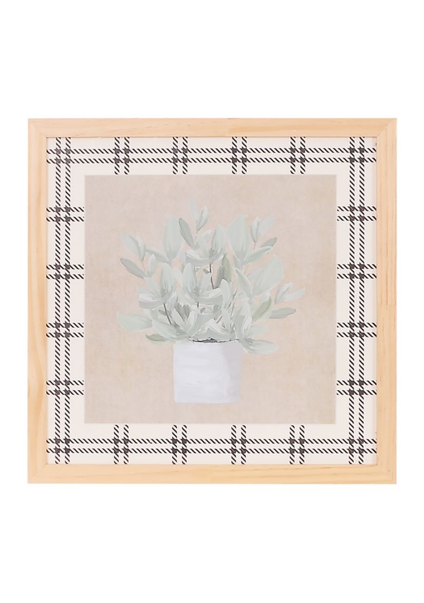 Plaid Matte Succulent Wall Art