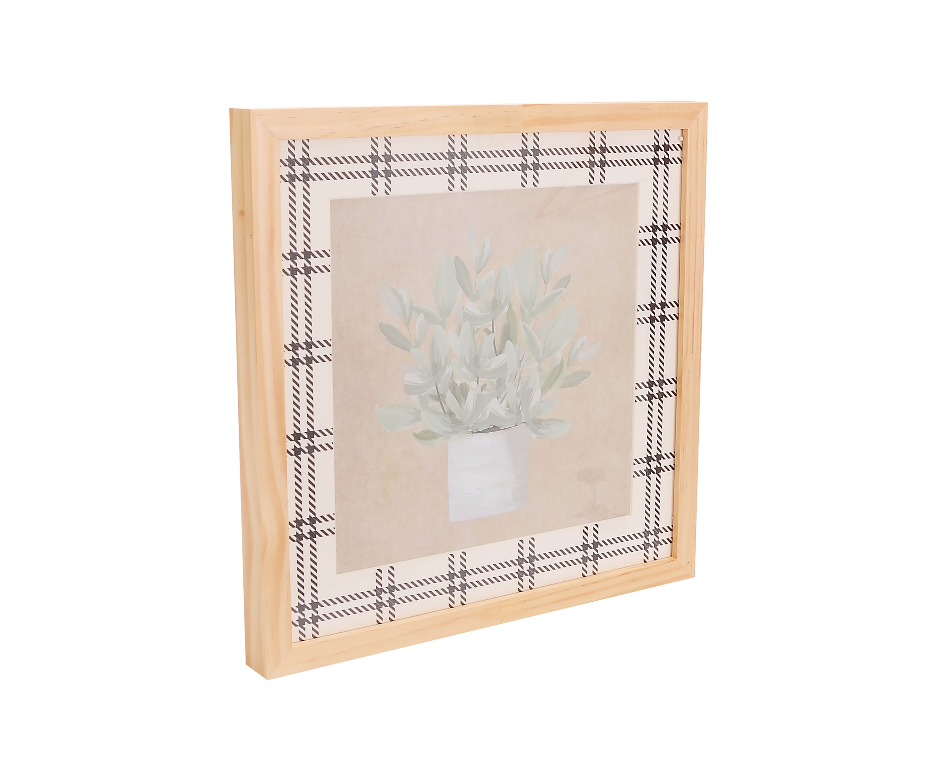 Plaid Matte Succulent Wall Art
