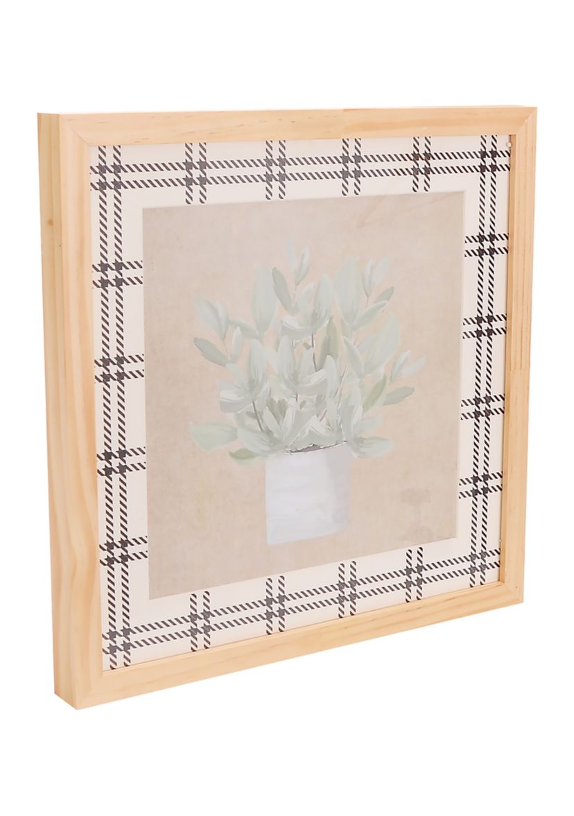 Plaid Matte Succulent Wall Art