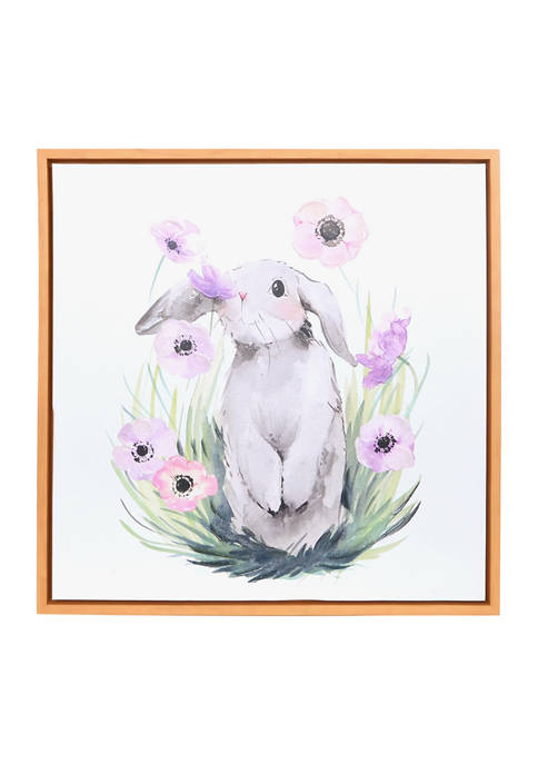 Bramble & Sage Bunny Flowers Wall Art