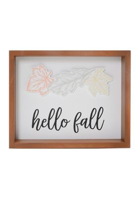 Hello Fall Leaves Wall Art