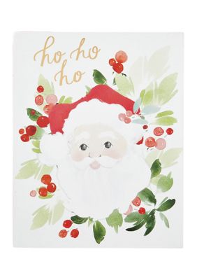 Ho Ho Ho Santa Block Art