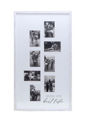 Bramble & Sage Living Our Best Life Vertical Collage Photo Frame, White