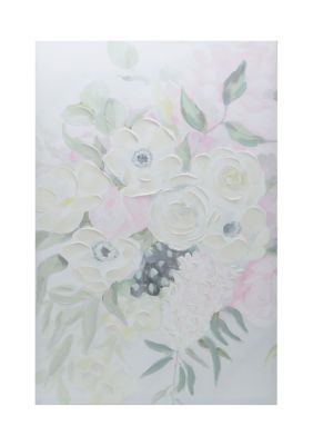 Pastel Floral Textured Wall Art