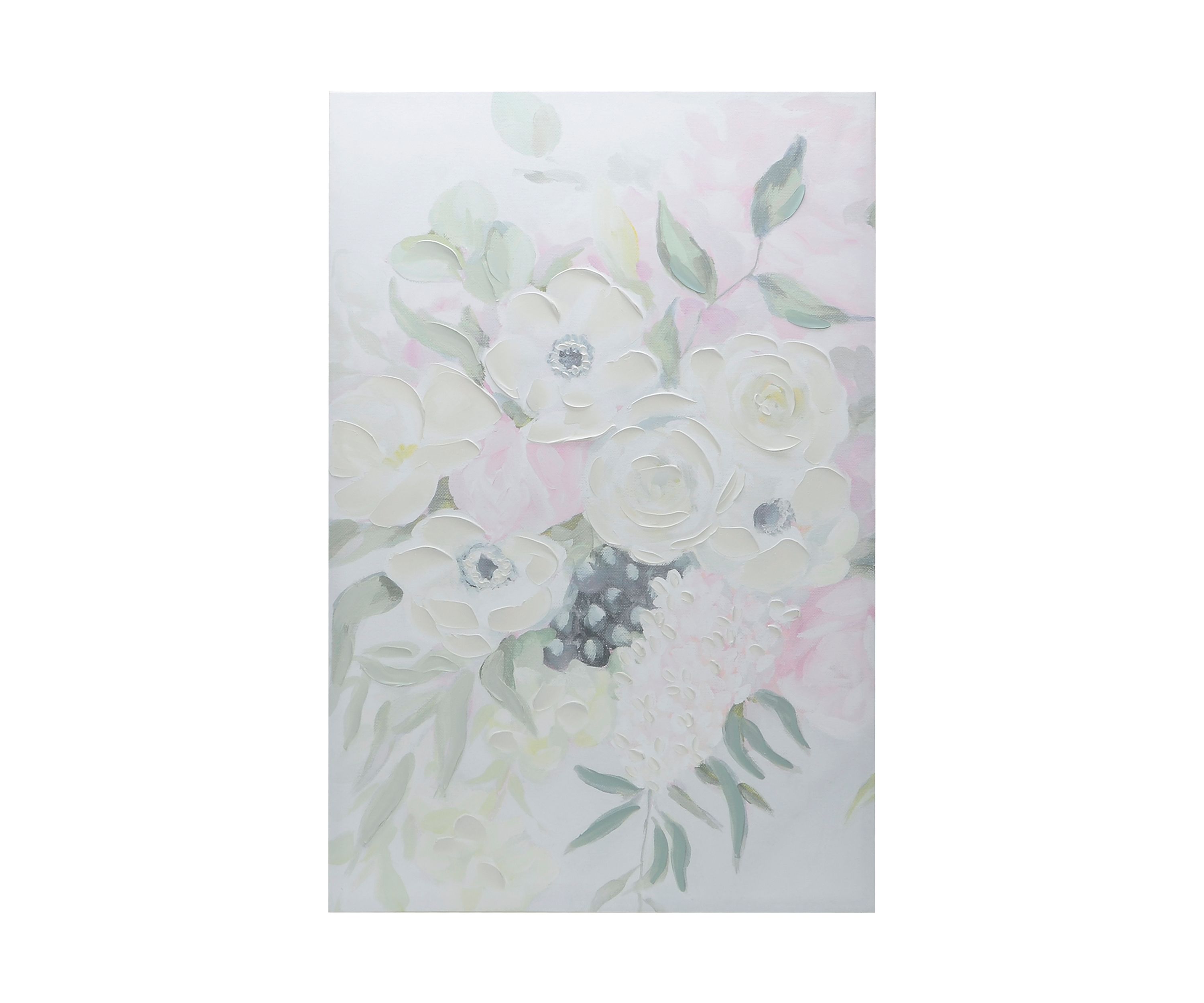 Pastel Floral Textured Wall Art