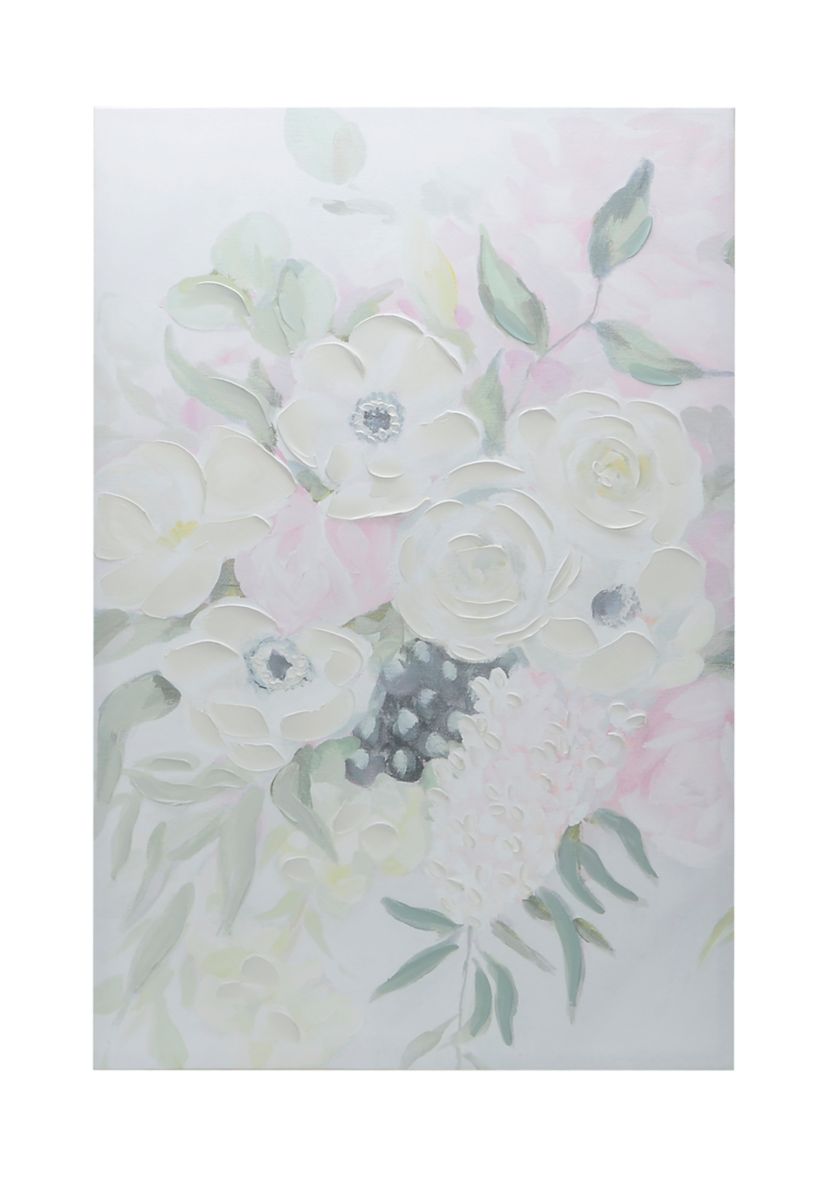 Pastel Floral Textured Wall Art