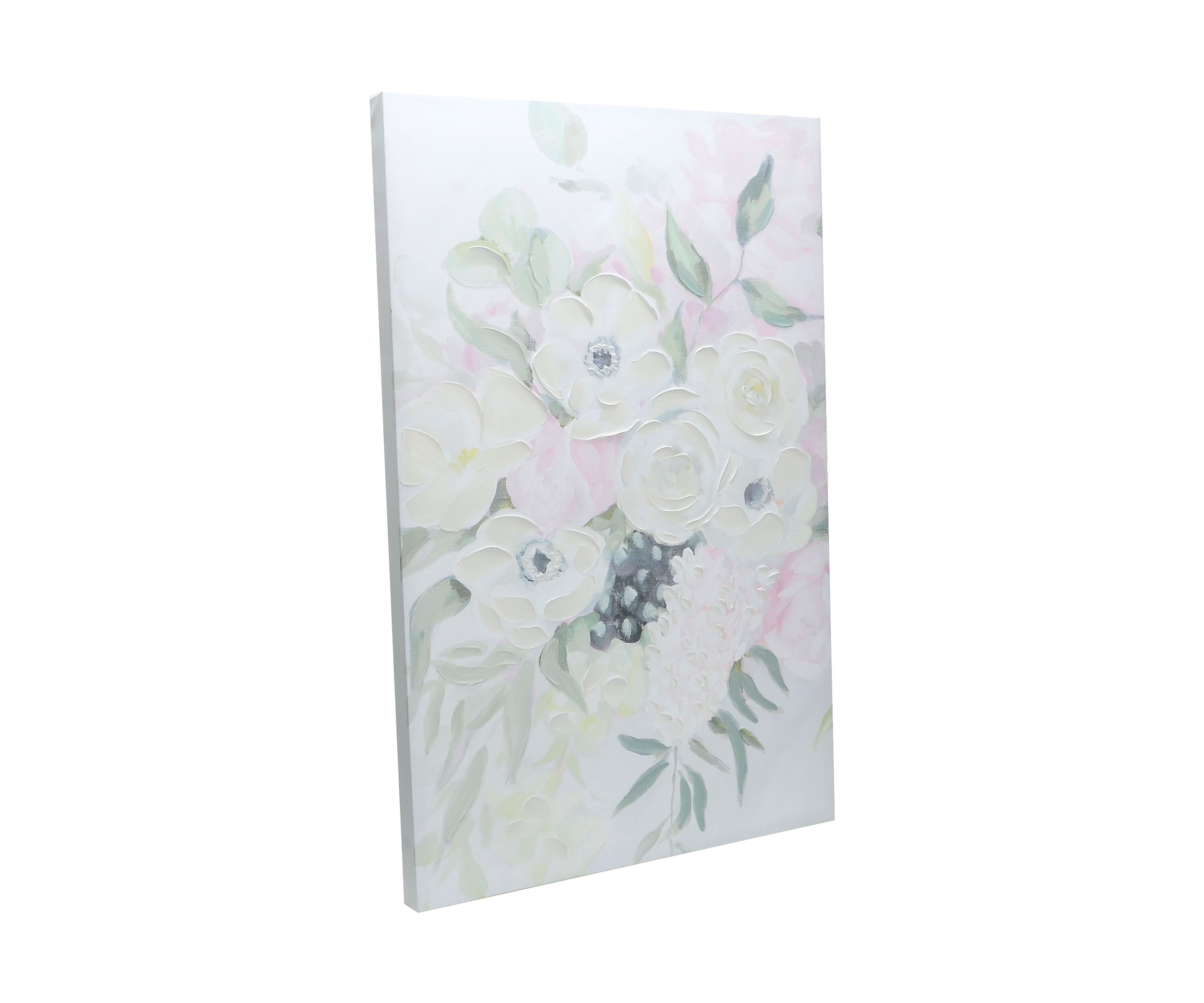 Pastel Floral Textured Wall Art