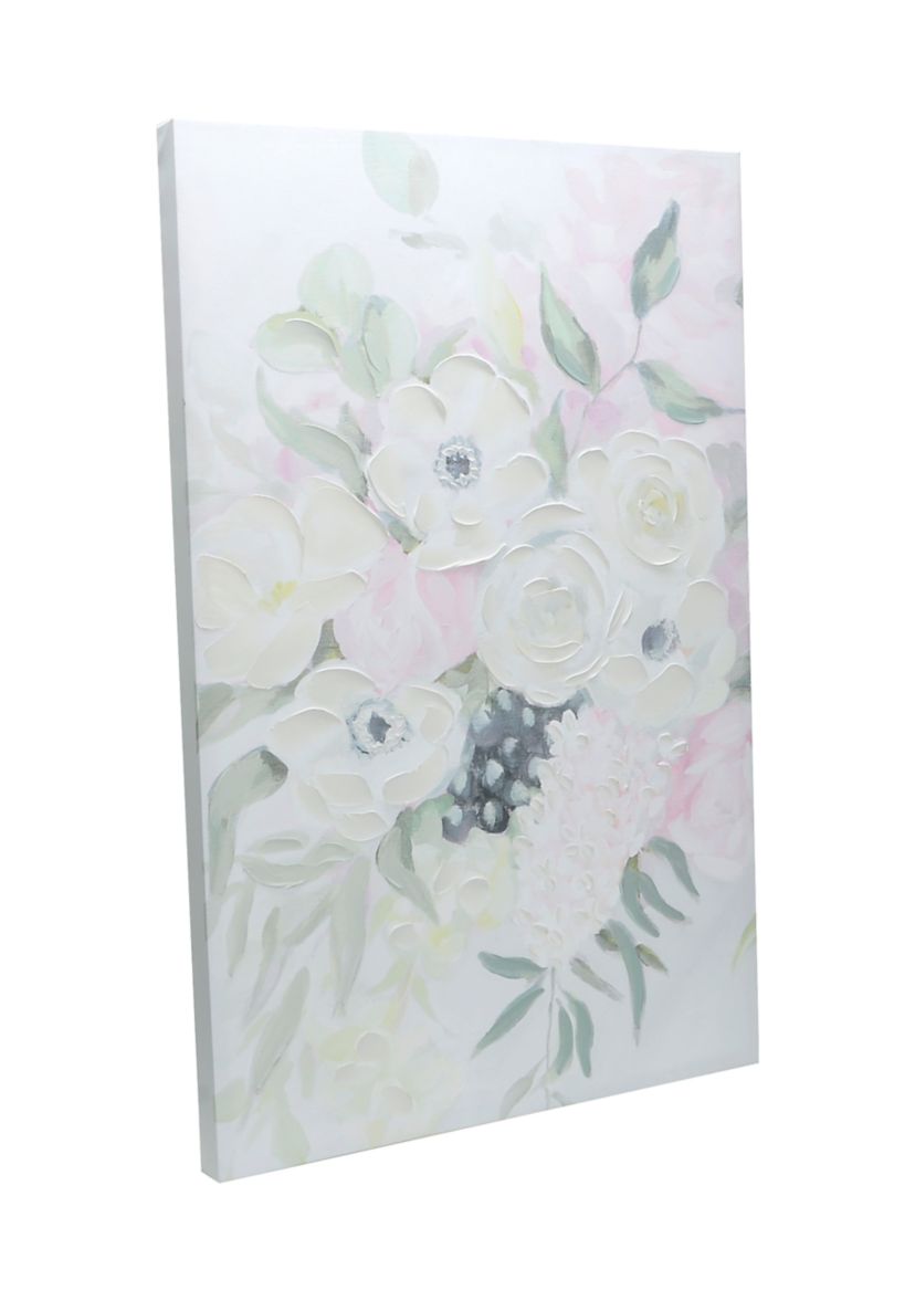 Pastel Floral Textured Wall Art