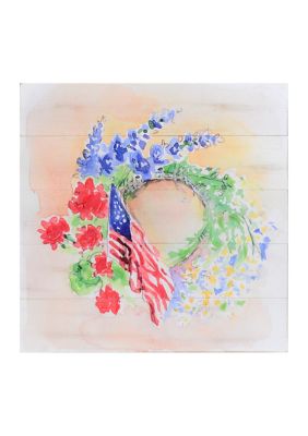 American Flag Wreath Wall Art