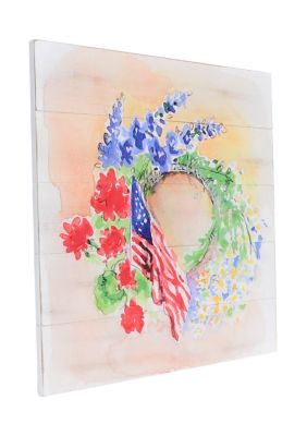 American Flag Wreath Wall Art