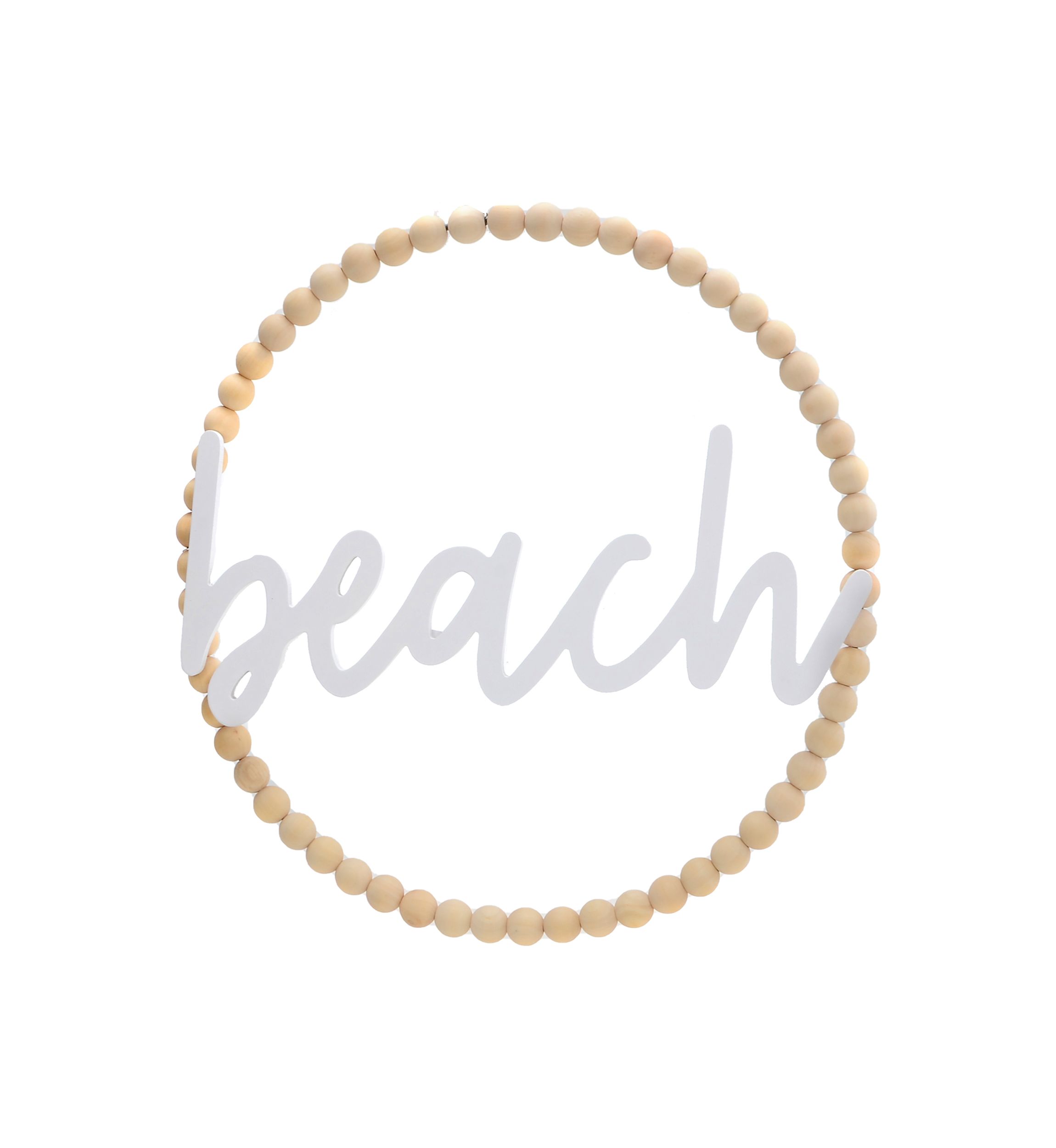 Beach Wood Beaded Wall Decor
