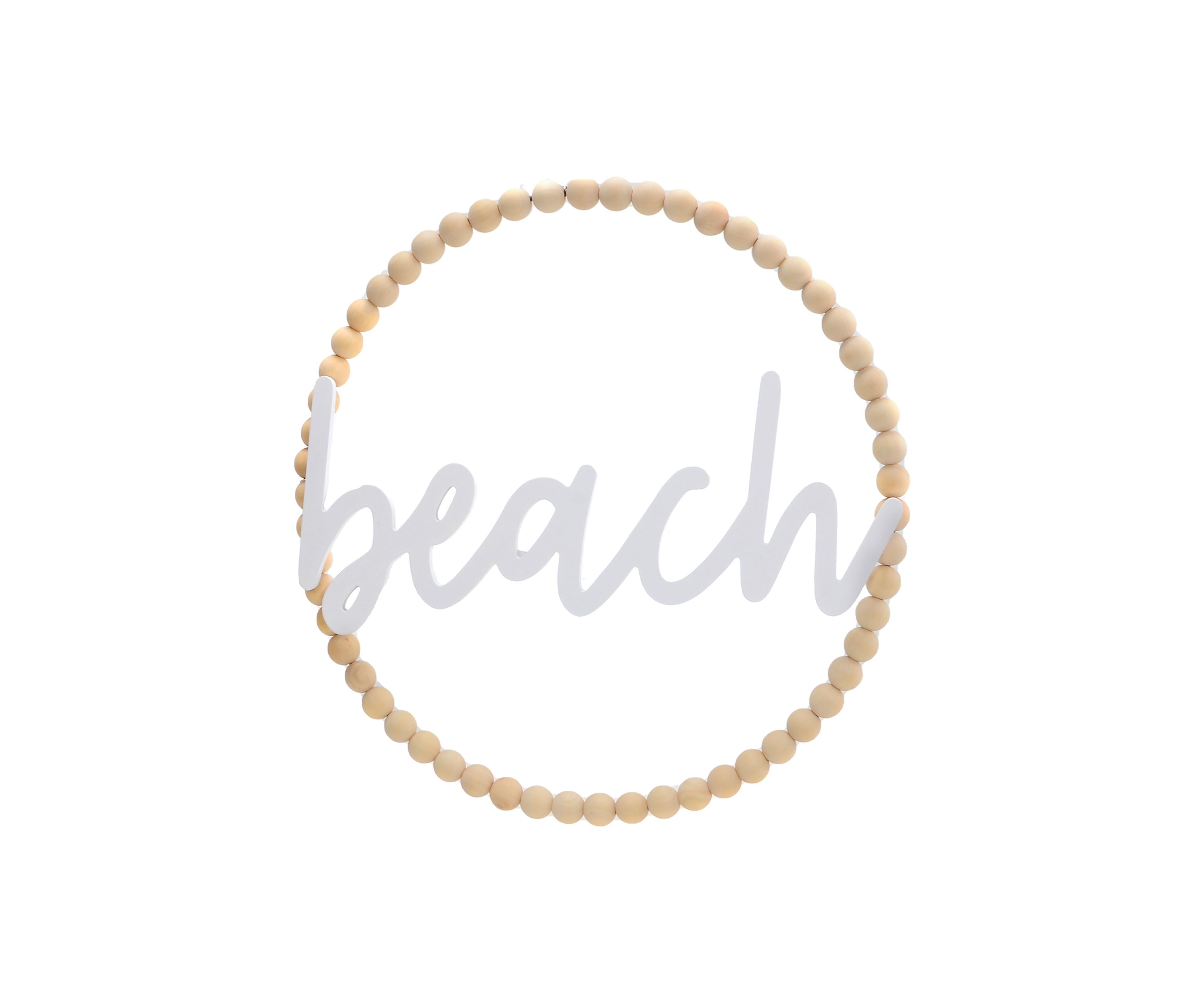 Beach Wood Beaded Wall Decor