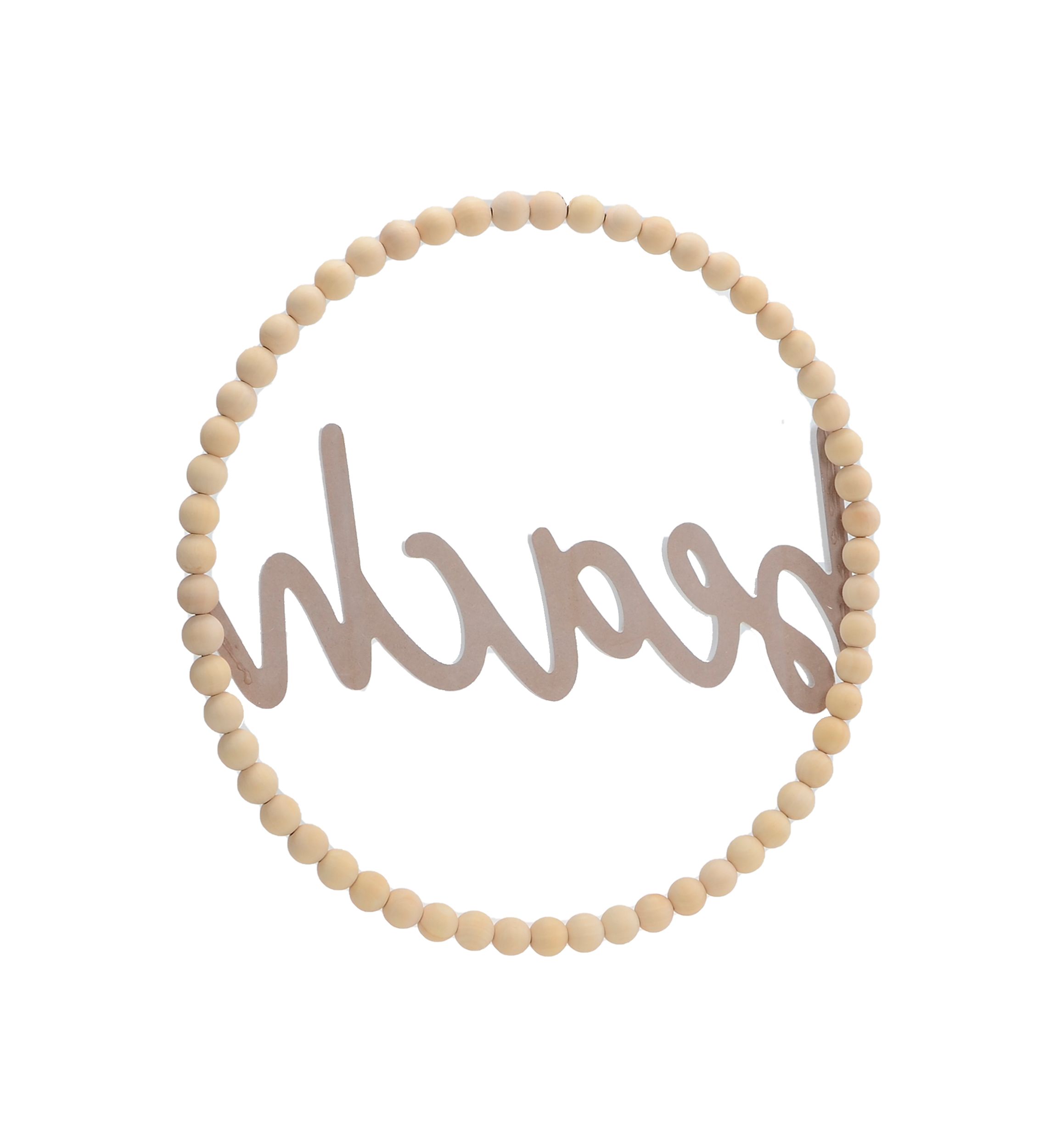 Beach Wood Beaded Wall Decor