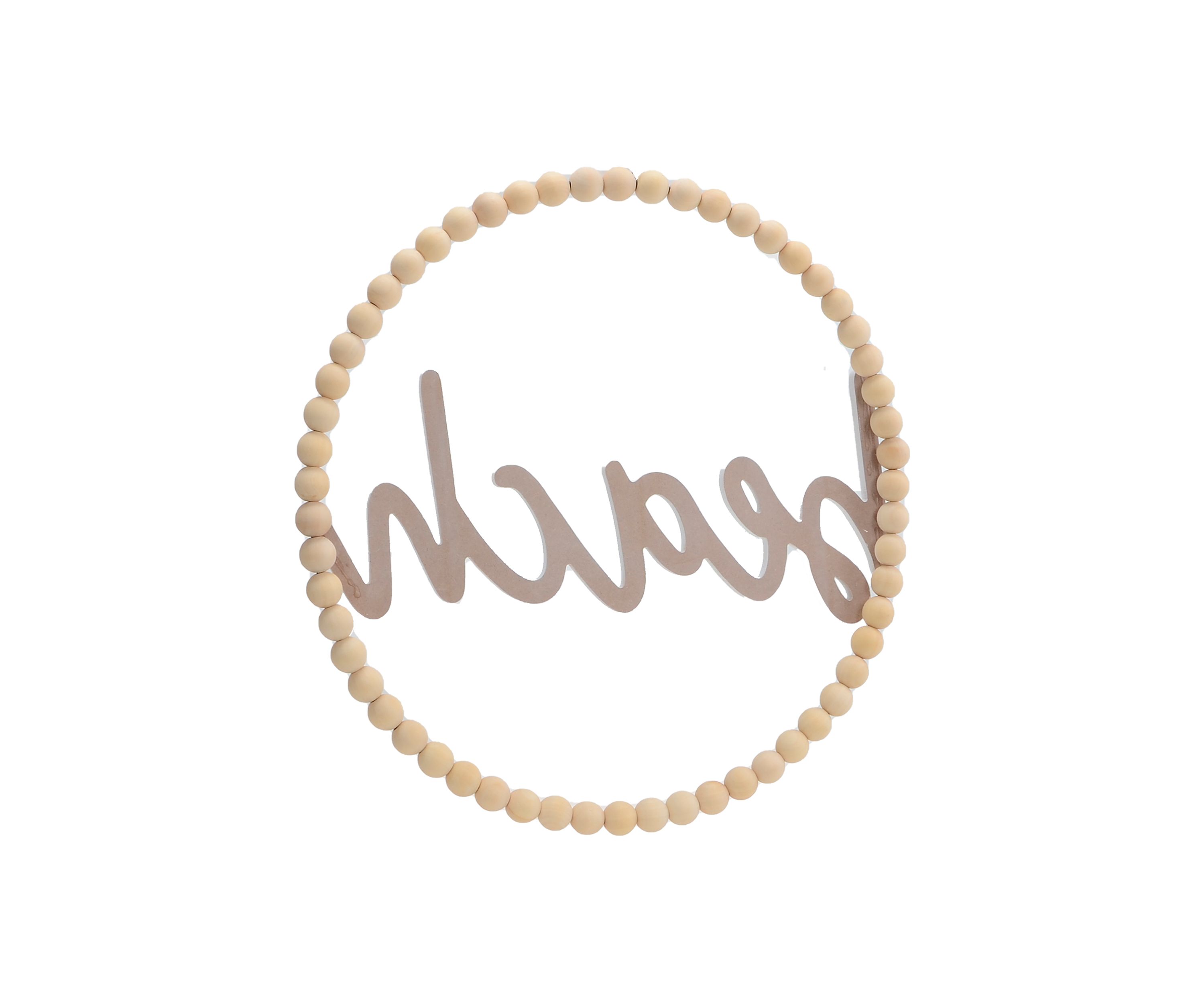 Beach Wood Beaded Wall Decor