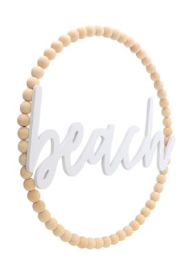 Beach Wood Beaded Wall Decor