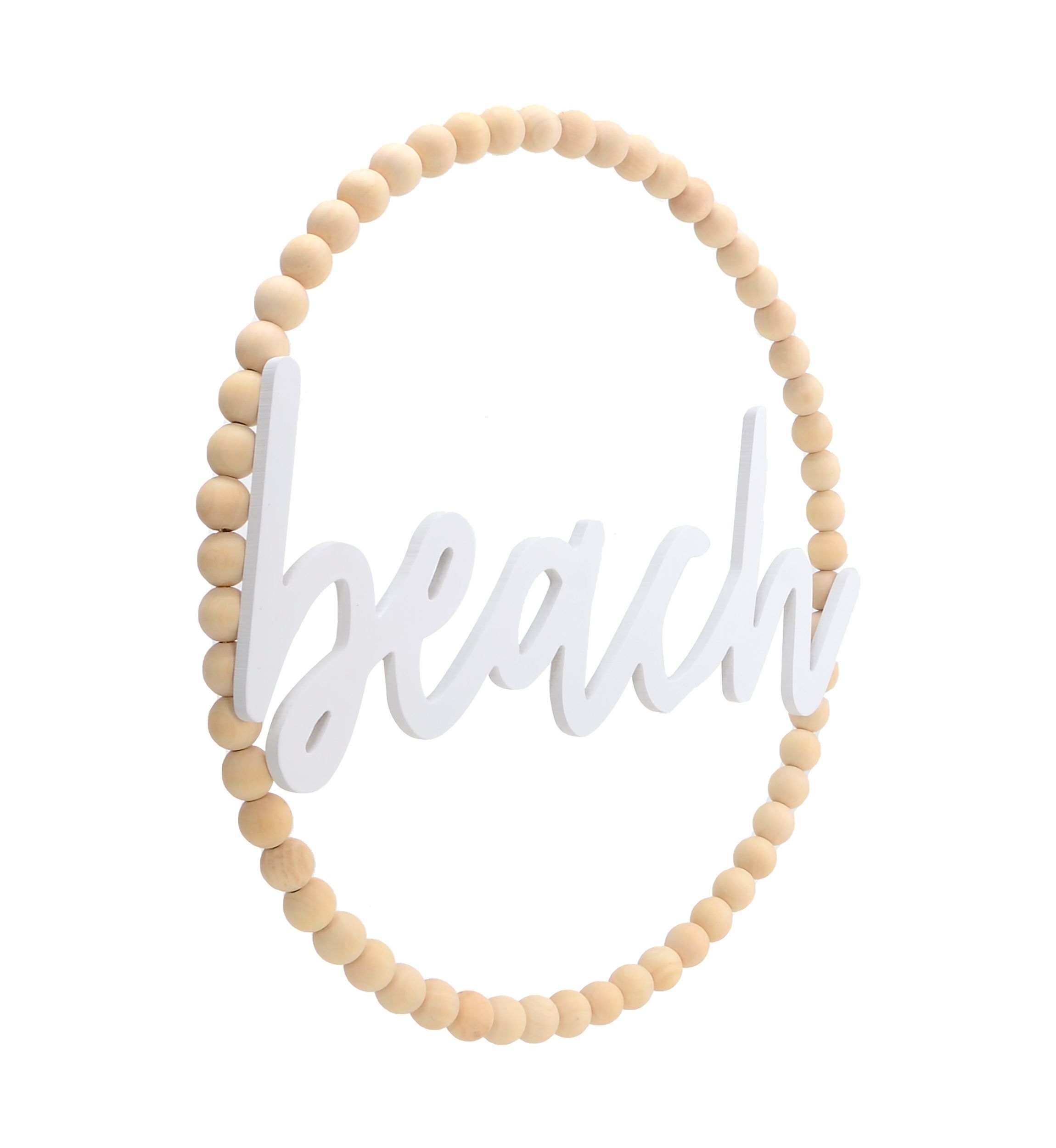 Beach Wood Beaded Wall Decor