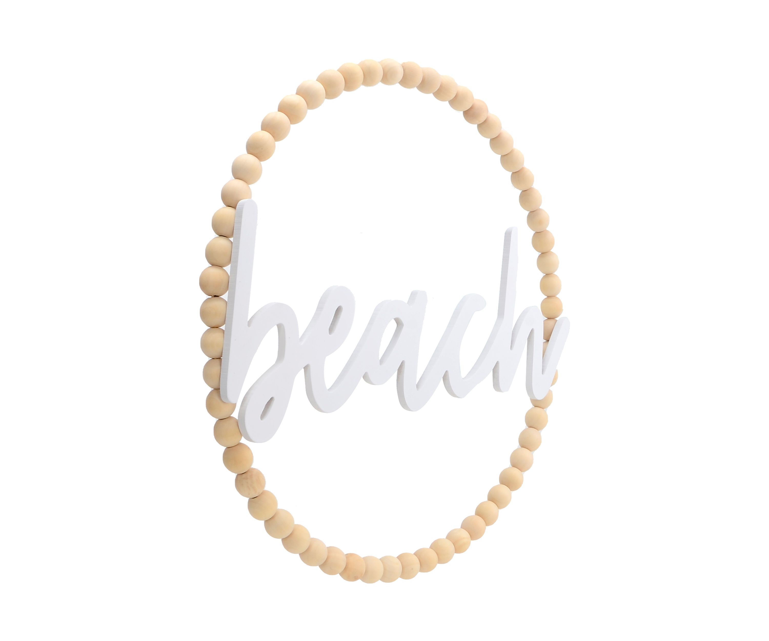 Beach Wood Beaded Wall Decor