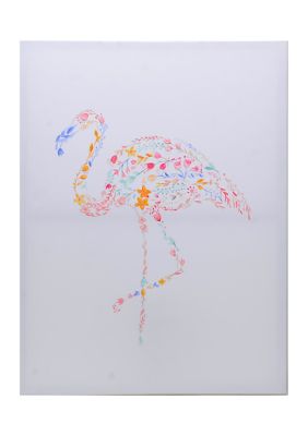 Floral Flamingo Canvas Wall Art