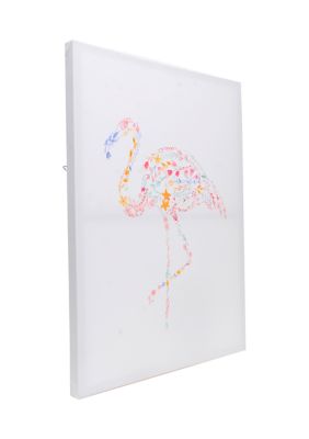 Floral Flamingo Canvas Wall Art