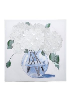 White Floral Glass Vase Canvas Art