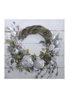 Wreath Plank Canvas Art