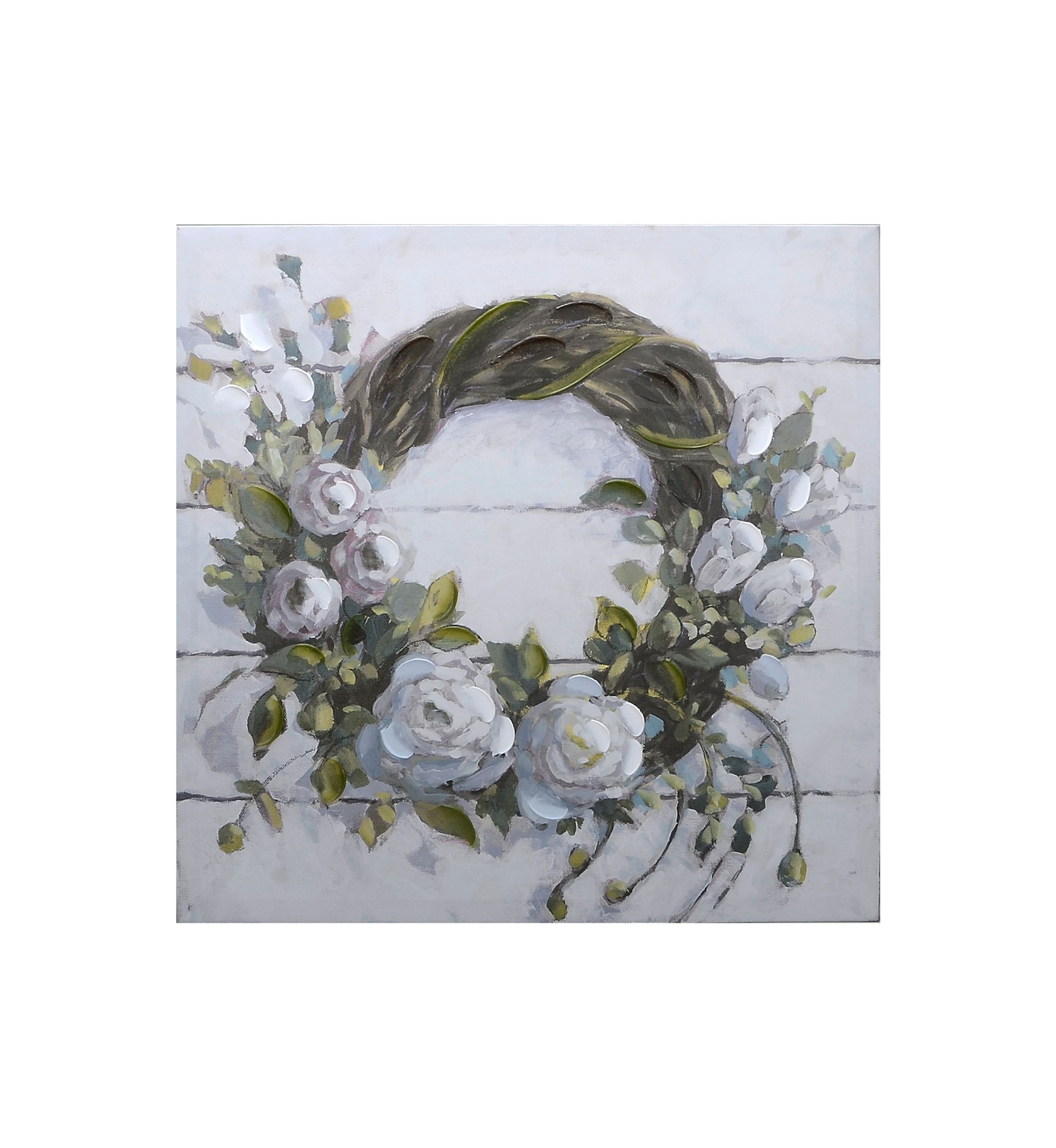 Wreath Plank Canvas Art